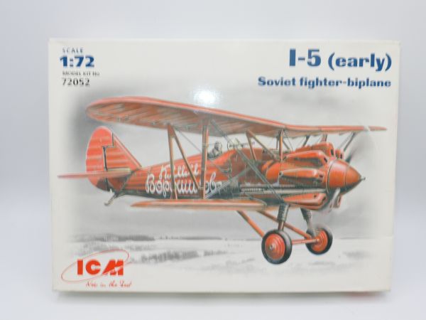ICM 1:72 i5 (early) Soviet fight biplane, No. 72052 - orig. packaging, on cast