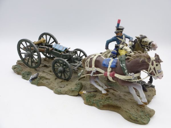 Umbau 7 cm Napoleonischer Soldat zu Pferd mit Kanonenzug - toller Umbau
