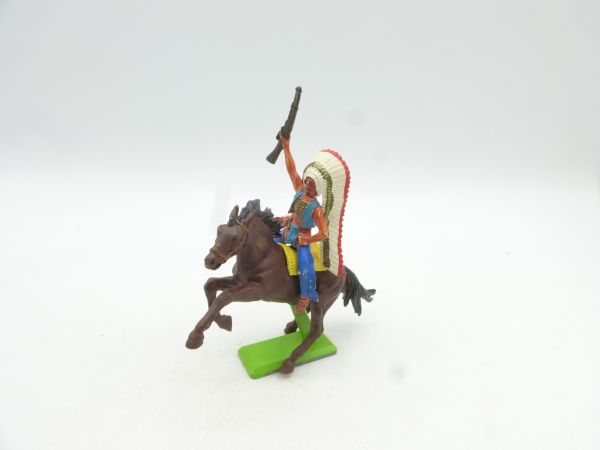 Britains Deetail Indian riding / Chief, rifle on top