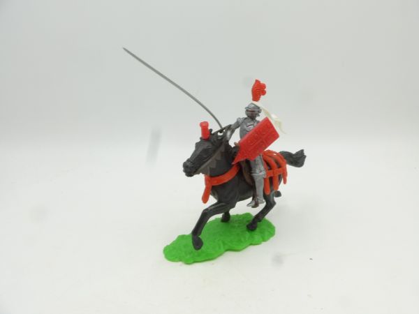 Elastolin 5,4 cm Ritter zu Pferd mit Lanze