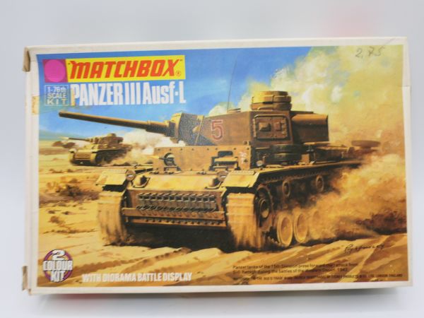Matchbox Tank III Ausf. L, No. PK-74 (1:76) - orig. packaging, on cast