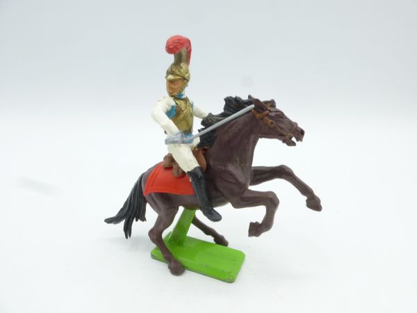 Britains Deetail Waterloo, soldier riding, gold/white