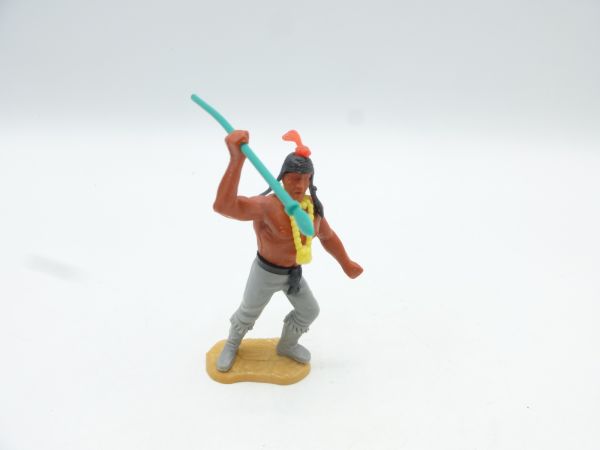 Timpo Toys Indianer 2. Version stehend mit grünem Speer