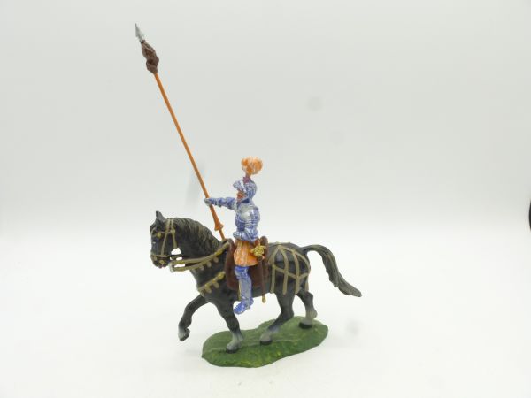 Elastolin 7 cm Lancer on pacing horse, No. 9087, painting 2