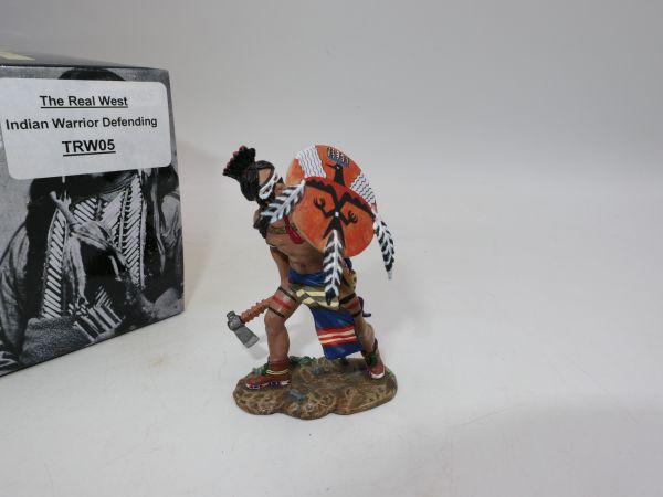 King & Country The Real West: Indian warrior defending, TRW 05 - OVP