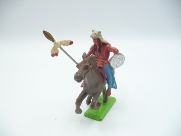 Britains Deetail Indian on horseback, spear at side - brand new, rare horse