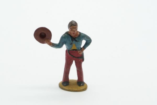 Merten Cowboy, holding up hat