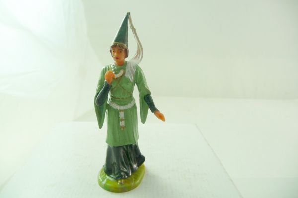 Elastolin 7 cm Ougen Damsel, No. 8810, light-green/dark-green - beautiful figure, see photos
