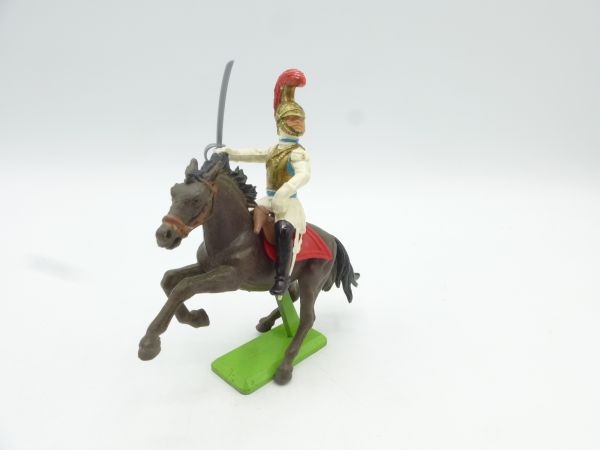 Britains Deetail Waterloo, soldier riding, gold/white