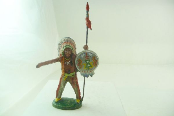 Elastolin composition Indian chief standing (pre-war) - fantastic painting