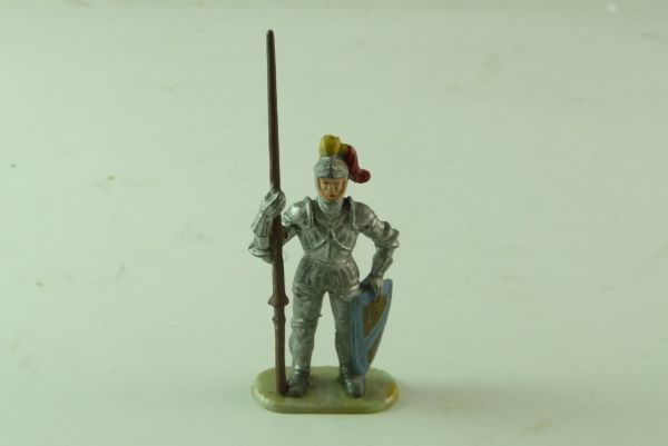 Elastolin 4 cm Ritter stehend mit Lanze, Nr. 8937 - auf Perlmuttsockel