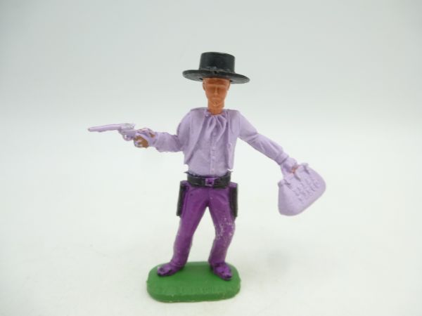Timpo Toys Cowboy 1. Version stehend mit Pistole + Geldtasche
