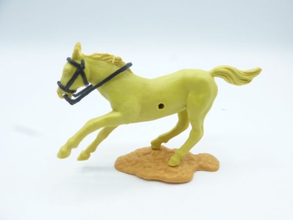 Timpo Toys Horse cantering, mustard coloured, black reins