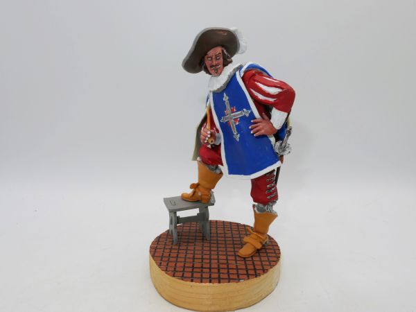 D'Artagnan on wooden base (total height 15 cm) - great painting