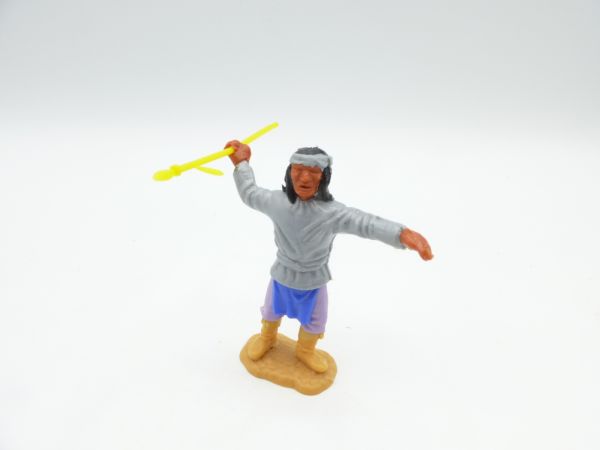 Timpo Toys Apache silbergrau, Speer werfend - seltenes Unterteil
