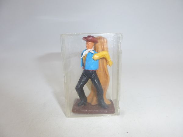 Plasty Cowboy am Baumstamm - OVP, mit Originalpreisschild