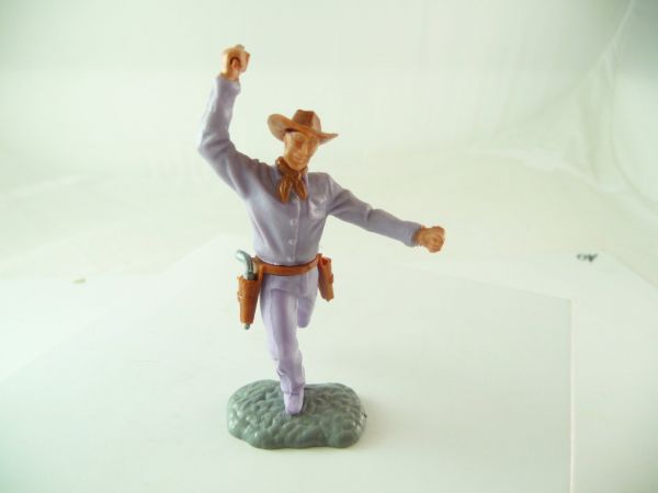 Timpo Toys Cowboy auf seltenem fliederfarbenen Unterteil