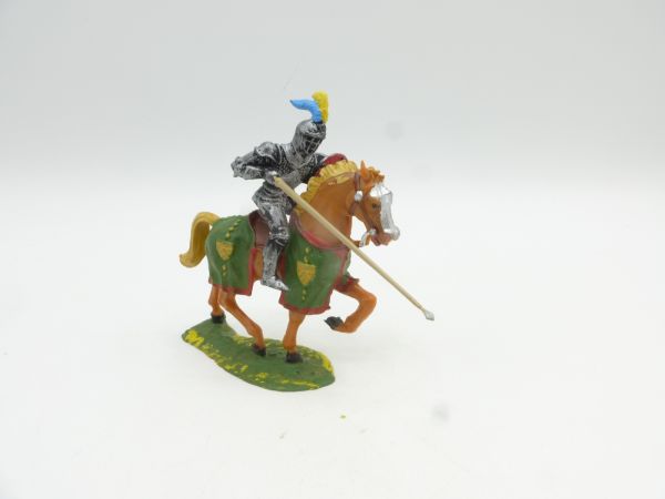 Elastolin 4 cm Knight on horseback, lance down, No. 8966