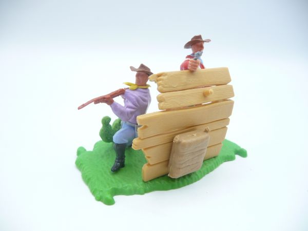 Timpo Toys Umbau Diorama Überfall mit 2 Cowboys