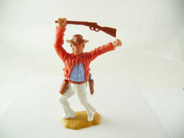 Timpo Toys Cowboy 3rd version with rare red/light-blue upper part