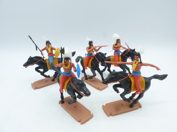 Plasty Indianer reitend (6 Figuren) - schönes Set