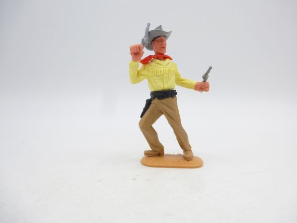 Timpo Toys Cowboy 2nd version standing, shooting 2 pistols wildly