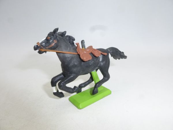Britains Deetail Horse black, galloping with saddle
