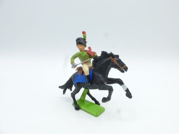 Britains Deetail Waterloo soldier riding, sabre sideways