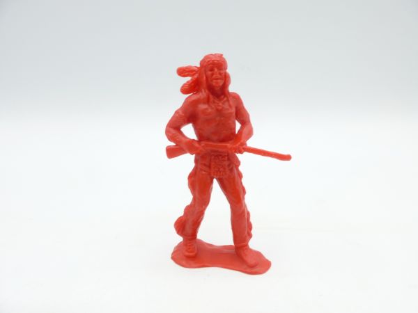 Heinerle Indian, holding rifle, red