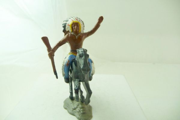 Reisler Indianerreiter mit Gewehr - frühe Figur, Hartplastik