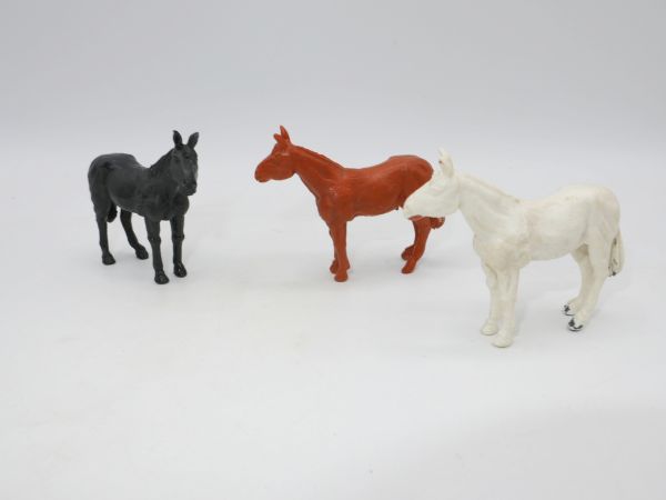 Timpo Toys 3 Ponys (schwarz, weiß, braun)