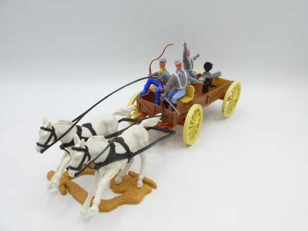 Timpo Toys Flat wagon with gatling gun + Confederate crew - great modification