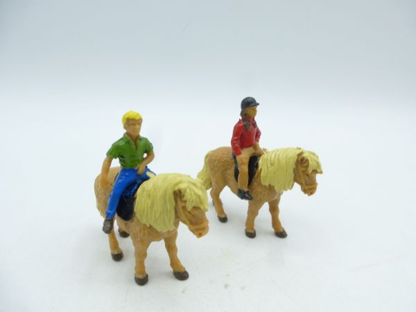 Britains Swoppets Girl + boy on pony