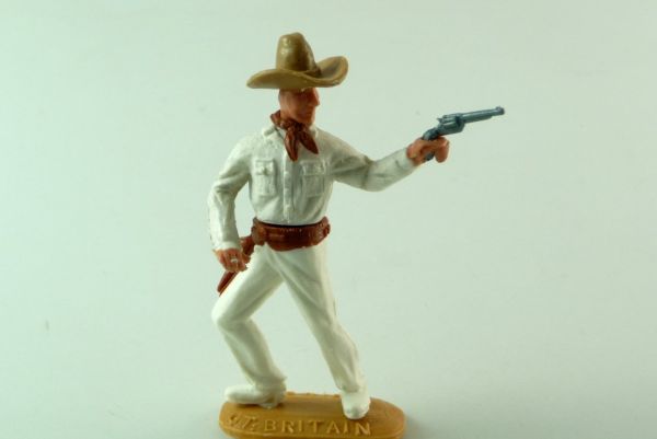 Timpo Toys Cowboy stehend, weiß, Originalkopf weiße Gesichtsfarbe