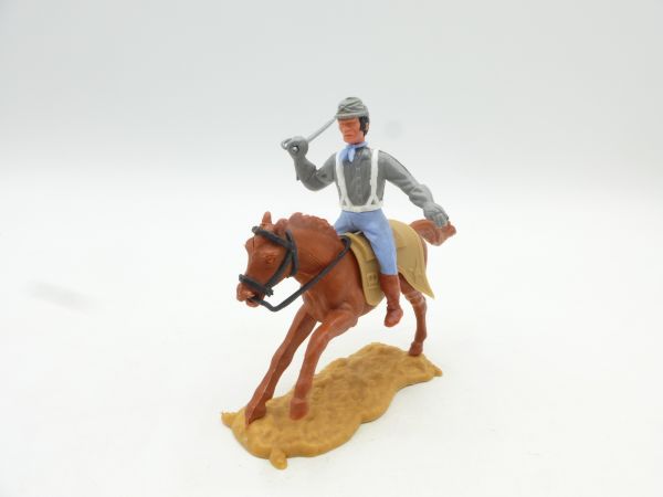 Timpo Toys Confederate Army soldier 3rd version riding, lunging with sabre