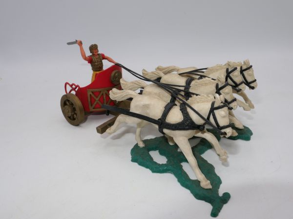 Timpo Toys Römische Quadriga, rot - bespielt, Beschädigung siehe Fotos