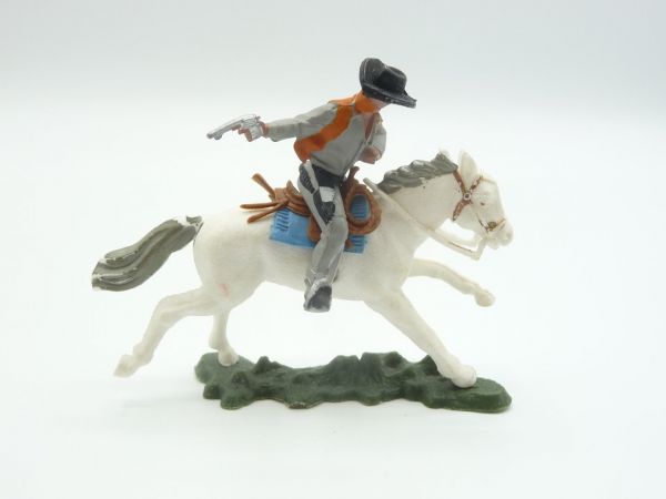 Britains Swoppets Cowboy riding / bandit firing with pistol - great figure