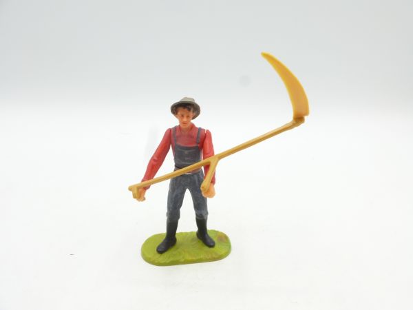 Elastolin 7 cm Farmer with scythe, No. 3982 - brand new