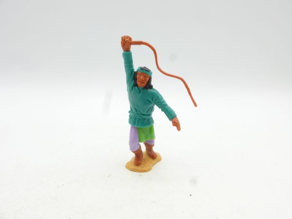 Timpo Toys Apache standing with whip, dark green