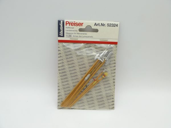 Preiser Weapons set Lansquenets, No. 52324 (10 pieces) - orig. packaging