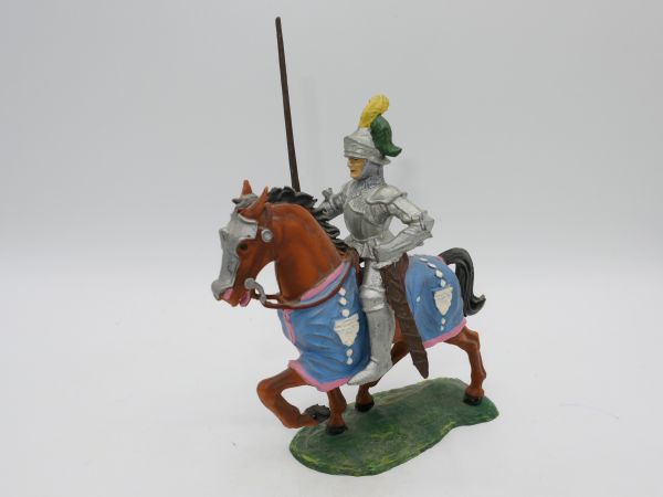Elastolin 7 cm Knight on horseback, lance high, No. 8965 - early figure