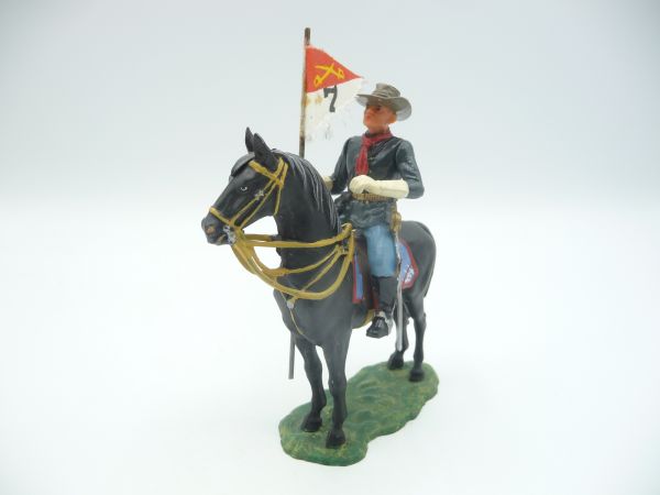 Elastolin 7 cm 7. Kavallerie: US-Kavallerist zu Pferd mit Wimpel, Nr. 7032