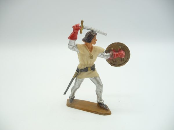Starlux Knight with lunging with sword + round shield, No. 2205, 1st version