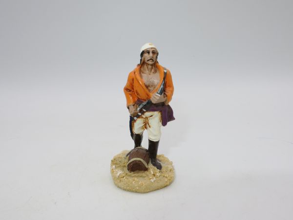 Pirate captain, orange (total height incl. base 7 cm)