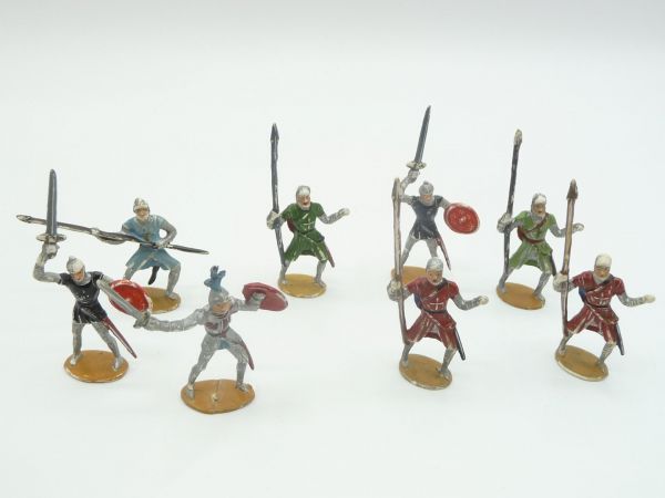 Merten 4 cm 8 knights / Normans with colour abrasion