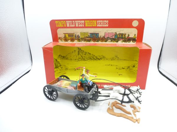 Timpo Toys Flachwagen / Buckboard - in Blisterbox, Kutsche Top-Zustand