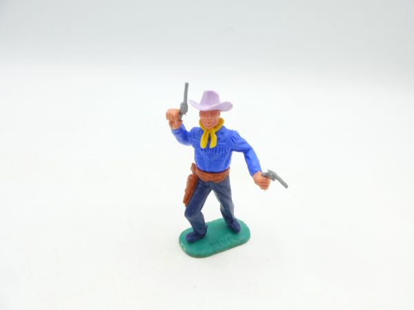 Timpo Toys Cowboy 2. Version, 2 Pistolen schießend - seltener Hut