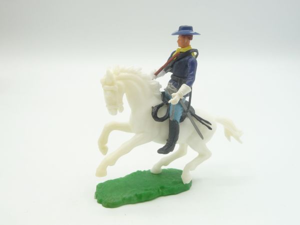 Elastolin 5,4 cm Union Army soldier riding with rifle + sabre