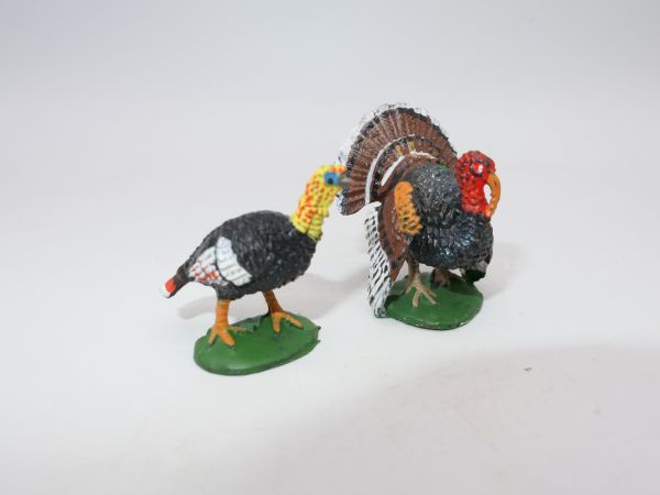 Elastolin Turkey + turkey hen, No. 3882 + 3884