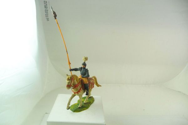Elastolin 7 cm Bannerträger auf Schrittpferd, Nr. 9087, Bem. 2 - schöne Bemalung